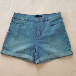 Calvin Klein Shorts High Rise Cuff Hem Stripe sz12